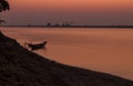 Dusk over Ayeyarwaddy river, Myanmar Royalty Free Stock Photo