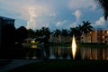 Dusk over buildings in naples florida