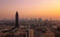 Dusk over Dubai city skyline