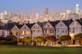 Dusk over the Painted Ladies of San Francisco. Royalty Free Stock Photo