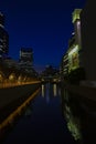 A dusk of the river at Mansei bridge in Tokyo Royalty Free Stock Photo