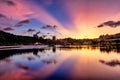 Dusk scene of Dahu Community Park in Neihu,Taipei City Taiwan Royalty Free Stock Photo