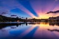 Dusk scene of Dahu Community Park in Neihu,Taipei City Taiwan Royalty Free Stock Photo