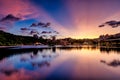 Dusk scene of Dahu Community Park in Neihu,Taipei City Taiwan Royalty Free Stock Photo