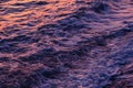 Dusk sea water wave dawn. background red Royalty Free Stock Photo