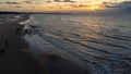 Dusk Silhouettes on the Shoreline Royalty Free Stock Photo