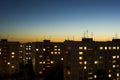 Dusk sky and evening houses Royalty Free Stock Photo