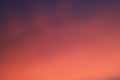 Dusk Sky with Gradient Coral Pink and Deep Purple Sunset Afterglow Royalty Free Stock Photo