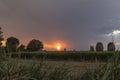 Dusk sky over the fields Royalty Free Stock Photo