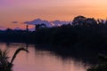 Dusk on the Song Dong Nai River in Cat Tien National Park Royalty Free Stock Photo