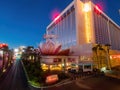 Dusk special lockdown cityscape of the famous Strip with Flamingo Casino