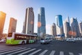 Dusk street scene in shanghai Royalty Free Stock Photo