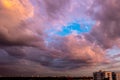 Dusk,Sunset sky twilight in the evening with colorful sunlight and dark blue,majestic pink sky background. Beautiful nature Royalty Free Stock Photo