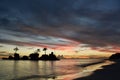 Dusk time at Willy rock. White beach, station one. Boracay. Aklan. Western Visayas. Philippines Royalty Free Stock Photo