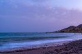 Dusk view outside of Eilat, Israel of Israel coastline and the Red Sea, Royalty Free Stock Photo