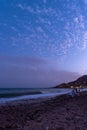 Dusk view outside of Eilat, Israel of Israel coastline and the Red Sea, Royalty Free Stock Photo