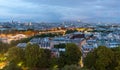 Dusk view over Paris from Eiffel tower