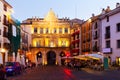 Dusk view of Plaza Mayor in Cuenca Royalty Free Stock Photo