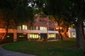 Dusk view of the University of Southern California Royalty Free Stock Photo