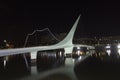 Dusk and Woman Bridge on Puerto Madero neighborghood or disctrict in Buenos Aires city, Argentina