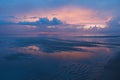 Dusky time twilight colorful sky and natural sand