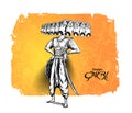 Dussehra celebration - Angry Ravana with ten heads