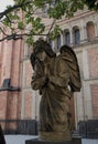 Dusseldorf city, an angel in front of St. John`s Church.