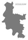 Dusseldorf city map grey illustration silhouette shape