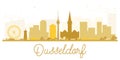 Dusseldorf City skyline golden silhouette.