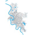 DÃÂ¼sseldorf, Germany Black and White high resolution vector map