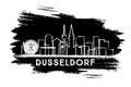 Dusseldorf Germany City Skyline Silhouette. Hand Drawn Sketch