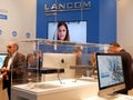 DUSSELDORF GERMANY - 26.02.2023-2.03.2023: EuroShop, people communicate at the exhibition of modern trade technology. LANCOM