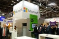 DUSSELDORF GERMANY - 26.02.2023-2.03.2023: EuroShop, people communicate at the exhibition of modern trade technology. Microsoft