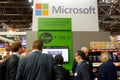 DUSSELDORF GERMANY - 26.02.2023-2.03.2023: EuroShop, people communicate at the exhibition of modern trade technology. Microsoft