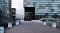 Dusseldorf, Germany - February 20, 2020. Hyatt Regency Hotel Business Center is a modern building in Media Harbor or the