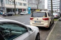 Dusseldorf, Germany - January 22, 2023: German Taxi parked on the side of the road
