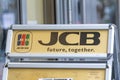 DUSSELDORF, GERMANY - NOVEMBER 7, 2022: Logo of JCB on a shop accepting its cards. JCB is a japanese system of credit cards, Royalty Free Stock Photo