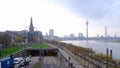 Dusseldorf, Germany. Panoramic cityscape image of riverside Dsseldorf, Germany with Rhine river