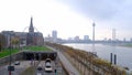 Dusseldorf, Germany. Panoramic cityscape image of riverside Dsseldorf, Germany with Rhine river