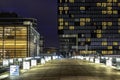 Rhine River Media Harbor Promenade in Dusseldorf Germany - Long Exposure Night View Buildings Architecture Travel around the World