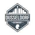 Dusseldorf Germany Travel Stamp Icon Skyline City Design Tourism. Seal Vector Passport Design.