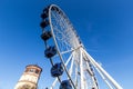 Dusseldorf historic center with Old Castle Tower with Luna park