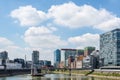 Dusseldorf, Media Harbour with contemporary architecture, Germany