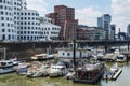 Dusseldorf, Media Harbour with contemporary architecture (Neuer Zollhof), Germany