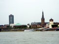 Dusseldorf: Rhine panorama with boat landing