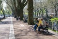 Dusseldorf - street life on boulevard Koenigsallee beside Dich