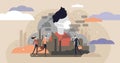 Dust in air vector illustration. Flat tiny dirty smog air persons concept.