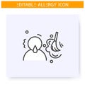 Dust allergy line icon. Editable illustration Royalty Free Stock Photo