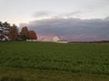 Fall evening, Dusk Setting on an Amish farm in Ohio Royalty Free Stock Photo