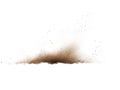 Dust cloud explosion on a white background dirt sand Royalty Free Stock Photo